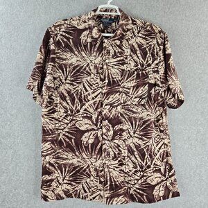 Vintage Polo Ralph Lauren Shirt Mens XL Silk Linen Hawaiian Clayton 90s Button